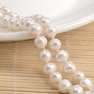 Natural Pearl Beads Necklace NJEW-P126-B-10-01A-1
