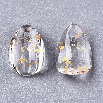 Transparent Spray Painted Glass Charms GLAA-T016-36-H01-1