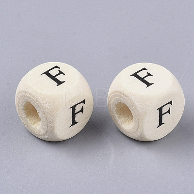 Printed Natural Wood Beads WOOD-T026-001F-1