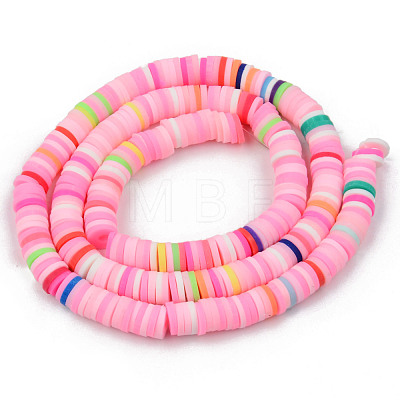 Handmade Polymer Clay Beads Strands CLAY-R089-6mm-098-1