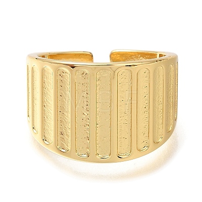 Rack Plating Brass Open Cuff Rings for Women RJEW-M022-21G-1