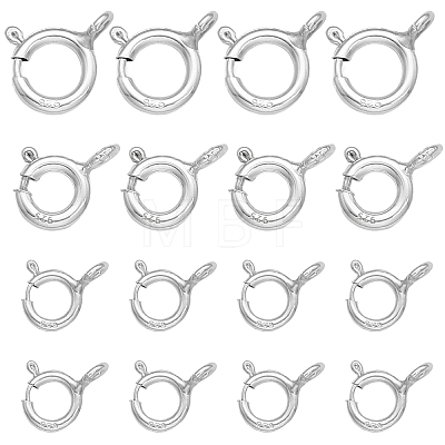 18Pcs 3 Style 925 Sterling Silver Spring Ring Clasps STER-CA0001-06-1