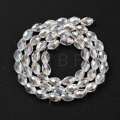 Transparent Electroplate Glass Beads Strands EGLA-A037-T6x8mm-B01-1