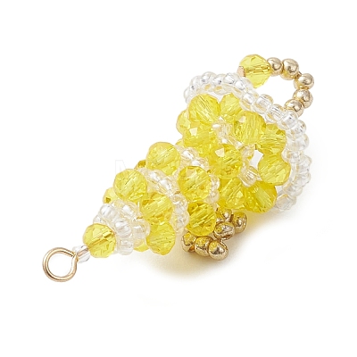 7Pcs Glass Pendants PALLOY-MZ01164-1