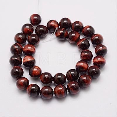 Natural & Dyed Tiger Eye Bead Strands G-P230-12-10mm-1