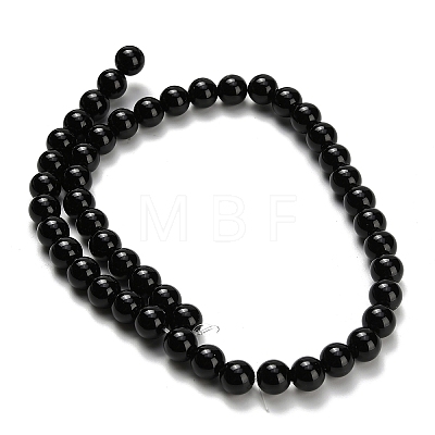Natural Black Onyx(Dyed & Heated) Beads Strands X-G-H329-C06-6mm-1