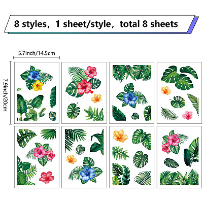 8 Sheets 8 Styles PVC Waterproof Wall Stickers DIY-WH0345-221-1