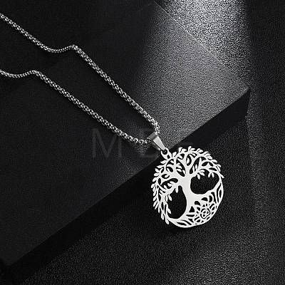 201 Stainless Steel Pendant Necklaces for Man NJEW-Q336-04C-P-1