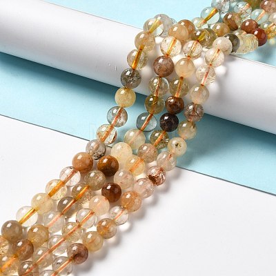 Natural Rutilated Quartz Beads Strands G-B029-B02-03-1