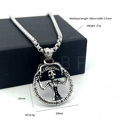 Vintage Punk Skull Woman Pendant 304 Stainless Steel Necklaces for Men Women ZC1916-1