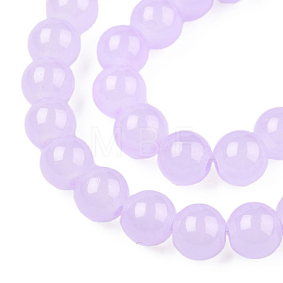 Imitation Jade Glass Beads Strands X-DGLA-S076-8mm-27-01-1