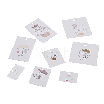 Fashewelry Rectangle Cardboard Earring Display Cards CDIS-FW0001-05-1