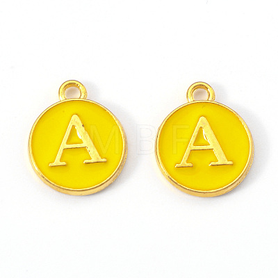 Golden Plated Alloy Enamel Charms X-ENAM-S118-09A-1