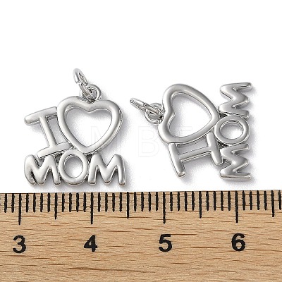 Mother's Day Rack Plating Brass Charms KK-P245-05P-1