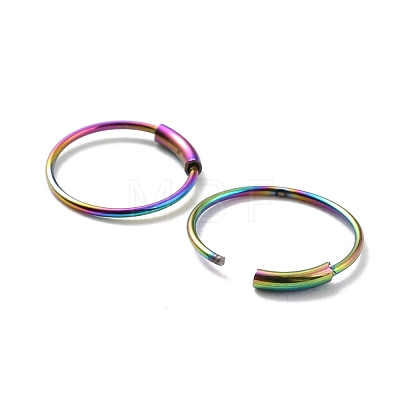 Ion Plating(IP) 304 Stainless Steel Hoop Earrings STAS-Z037-02MC-1