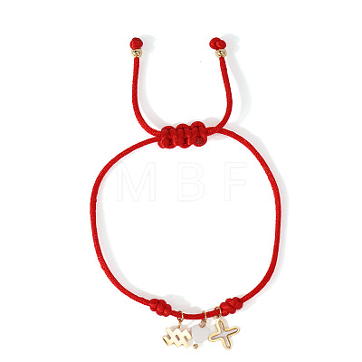 304 Stainless Steel & Brass & Natural Shell Charm Bracelets HP8667-1-1