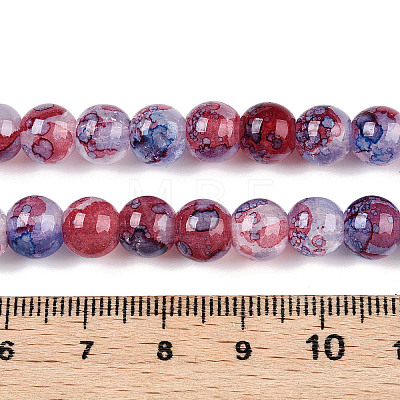 Baking Painted Crackle Glass Bead Strands DGLA-R053-03H-1-1