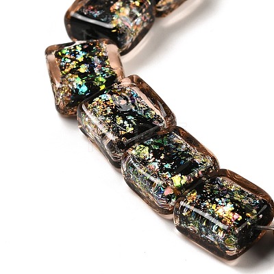 Handmade Dichroic Foil Glass Beads Strands DICH-U001-07K-1