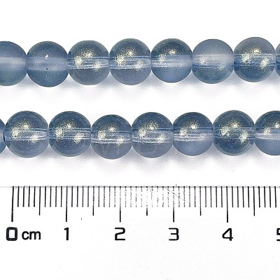 Frosted Transparent Glass Bead Strands GLAA-P065-8mm-10-1