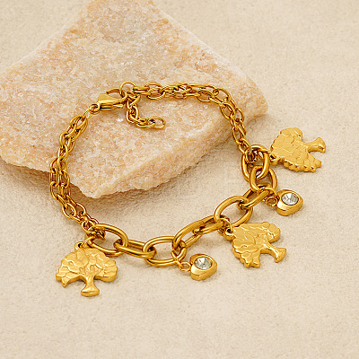 Valentine's Day 304 Stainless Steel Charm Bracelets FS-WGE53E0-04-1