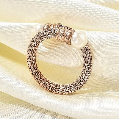 304 Stainless Steel Open Cuff Rings for Women RJEW-F173-02RG-1