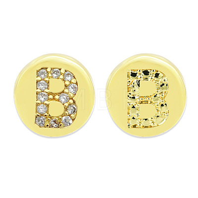 Brass Micro Pave Clear Cubic Zirconia Beads KK-T030-LA843-BX3-1