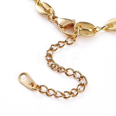 Brass Coffee Bean Chain Bracelets BJEW-JB05859-1