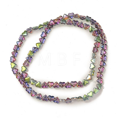 Electroplate Transparent Glass Beads Strands EGLA-L044-E-01-1