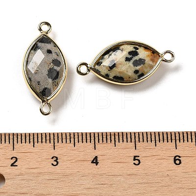 Natural Dalmatian Jasper Faceted Connector Charms G-K347-03G-12-1