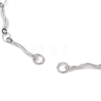 304 Stainless Steel Wave Bar Link Chain Slider Bracelet Makings AJEW-JB01256-02-1