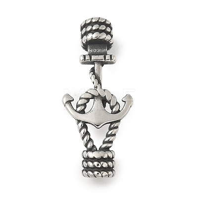 304 Stainless Steel Anchor Connector Charms STAS-Z147-06AS-1