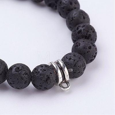 Lava Rock Stretch Bracelet BJEW-JB03139-1