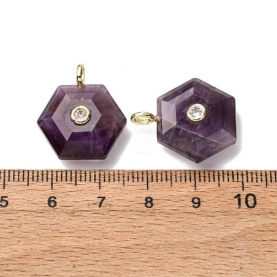 Natural Amethyst Pendants G-P588-02G-07-1