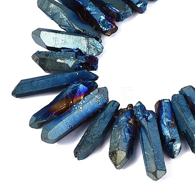 Spray Painted Electroplate Natural Quartz Crystal Points Beads Strands G-Q610-02B-1