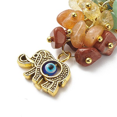 Chakra Natural Gemstone Chip Bead Keychain KEYC-JKC00415-01-1