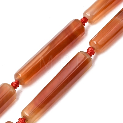 Natural Dyed & Heated Red Agate Beads Strands G-T151-A02-01A-1