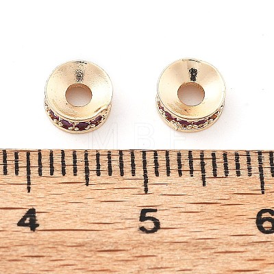 Brass Micro Pave Cubic Zirconia Beads KK-R216-13KCG-02-1