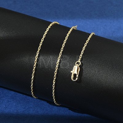 Brass Cable Chain Necklaces for Women Men KK-B129-30G-1