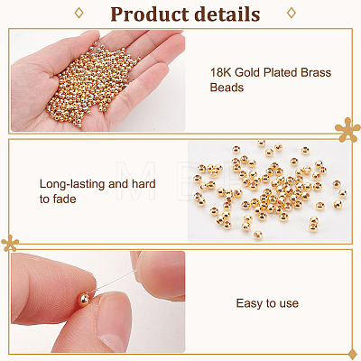   Brass Round Spacer Beads KK-PH0006-40B-1