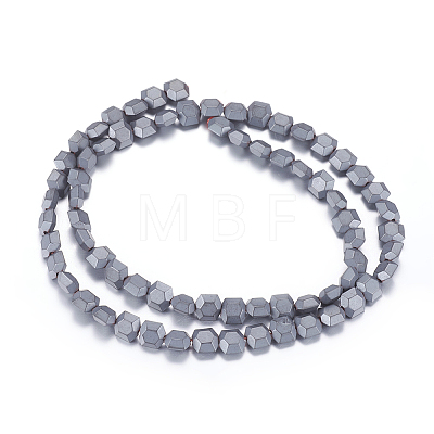 Non-magnetic Synthetic Hematite Beads Strands G-P338-10B-6x6mm-1