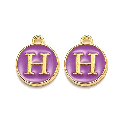 Golden Plated Alloy Enamel Charms LS-ENAM-Q437-12H-1
