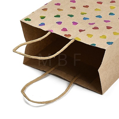 Rainbow Color Stamping Kraft Paper Gift Tote Bags ABAG-K005-01F-1