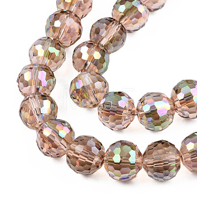 Electroplate Transparent Glass Beads Strands X-EGLA-N002-46-H03-1