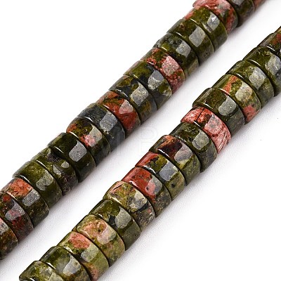 Natural Unakite Beads Strands G-T138-51-1