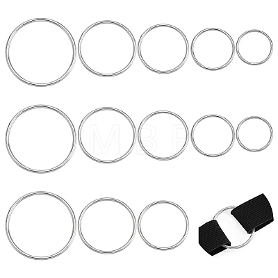 WADORN 15Pcs 5 Style Alloy Linking Rings FIND-WR0010-86-1