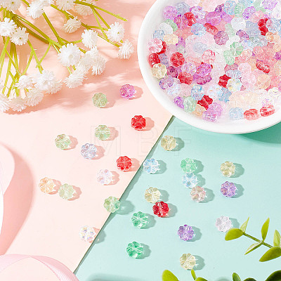 SUPERFINDINGS 200Pcs 10 Colors Transparent Czech Glass Beads GLAA-FH0001-44-1
