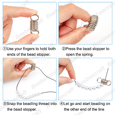 Beebeecraft 20Pcs 2 Style 304 Stainless Steel Beading Stoppers STAS-BBC0004-59-1