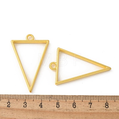 Rack Plating Alloy Triangle Open Back Bezel Pendants PALLOY-S047-09E-FF-1