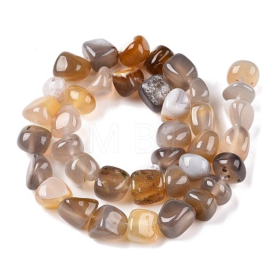 Natural Grey Agate Beads Strands G-N342-64-1