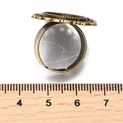 Vintage Adjustable Iron Finger Ring Components Alloy Cabochon Bezel Settings X-PALLOY-Q300-09AB-NR-1